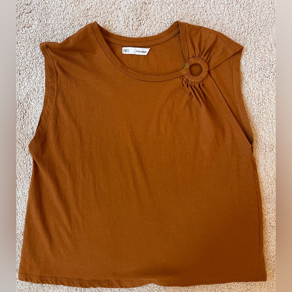 Sfera Basic Orange Brown Top With Ring Detail Siz… - image 2